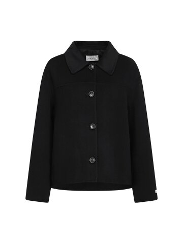 울 싱글 칼라 핸드메이드 재킷 (BLACK)