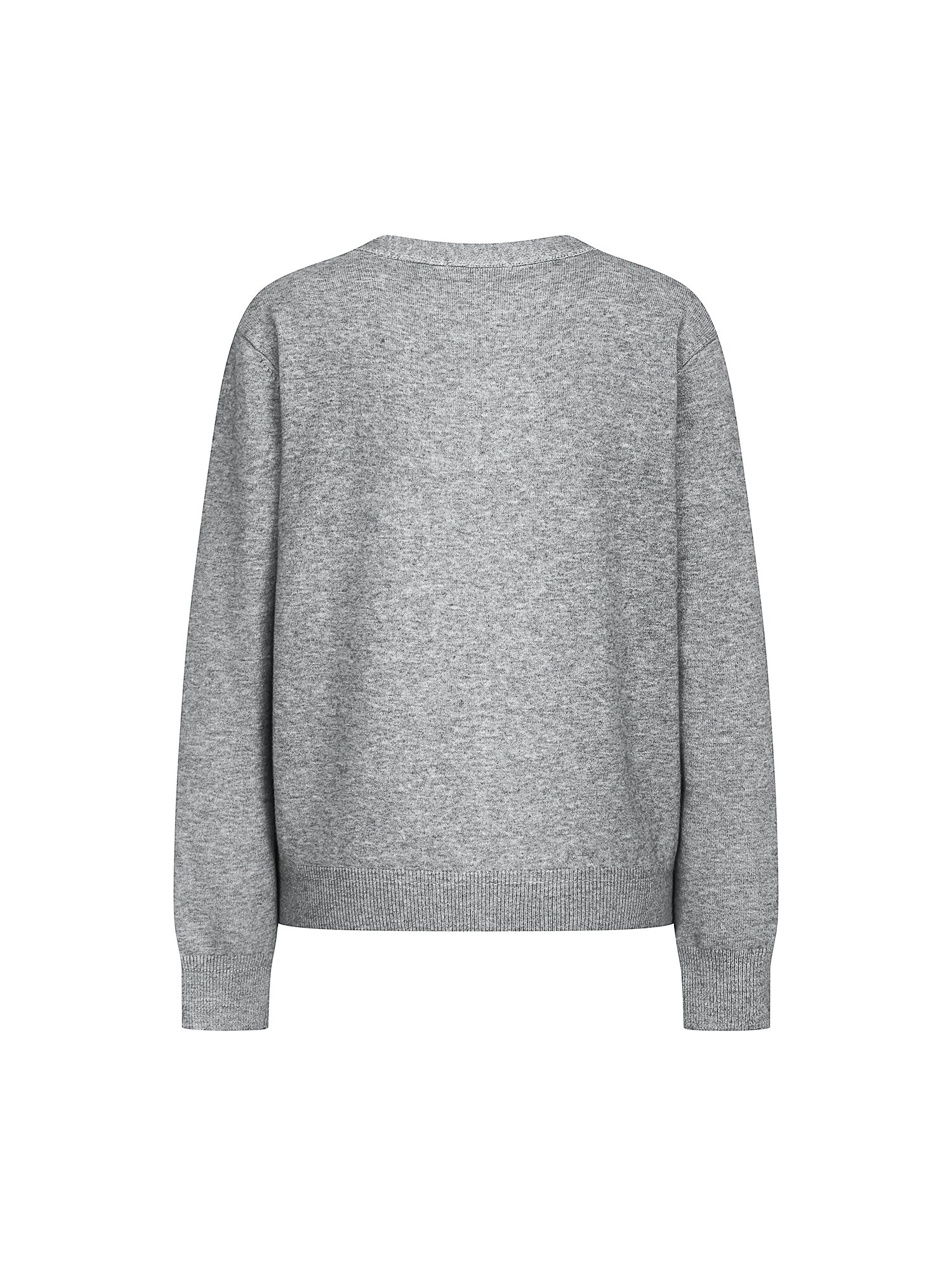 텍스쳐 블록 브이넥 가디건 (GREY)