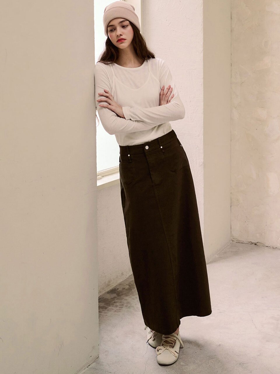 [성경 PICK] A라인 코튼 뒷밴딩 스커트_2 Colors