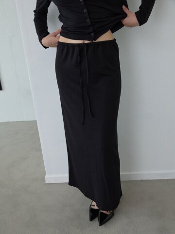 Jacquard Maxi Skirt_Black