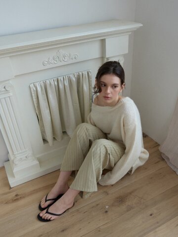 Stripe Banding Pants_Mustard