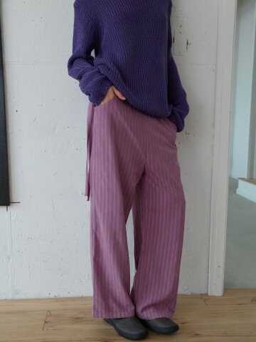 Stripe Banding Pants_Purple