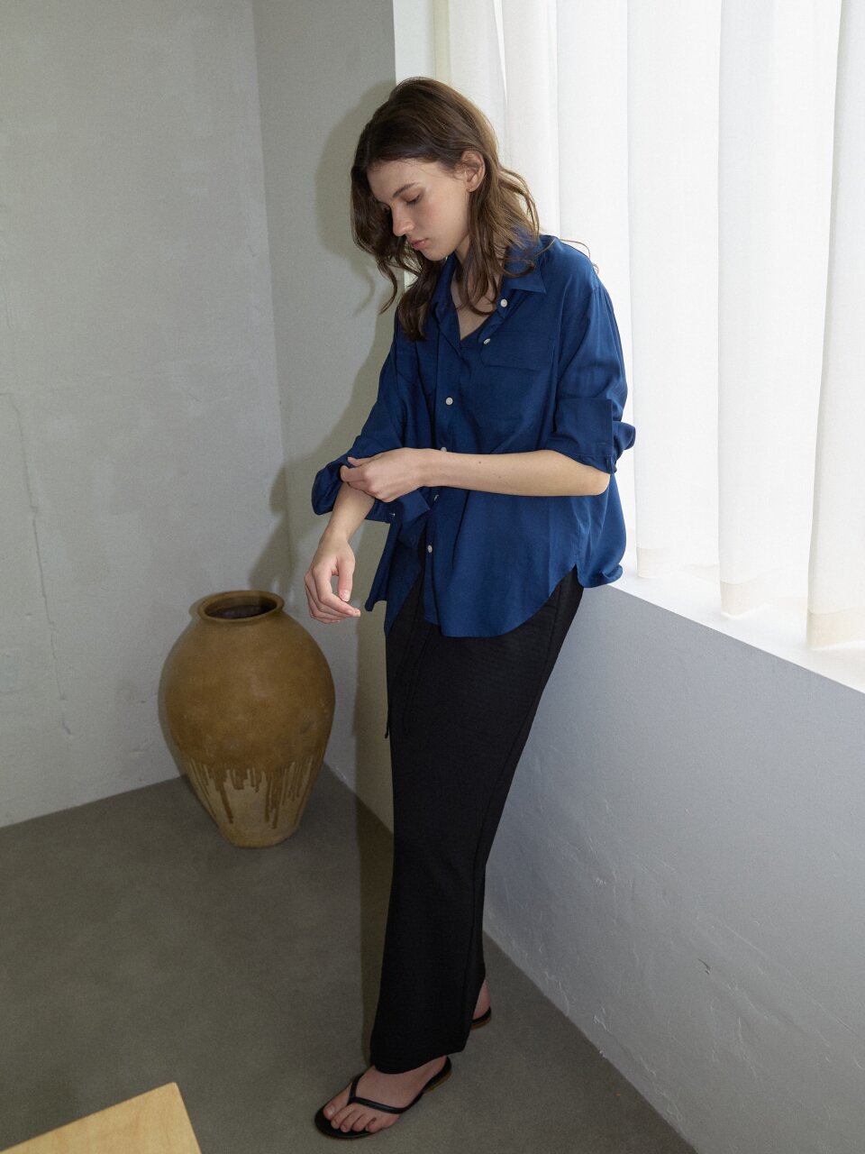 Double Pocket Shirt_Deep Blue