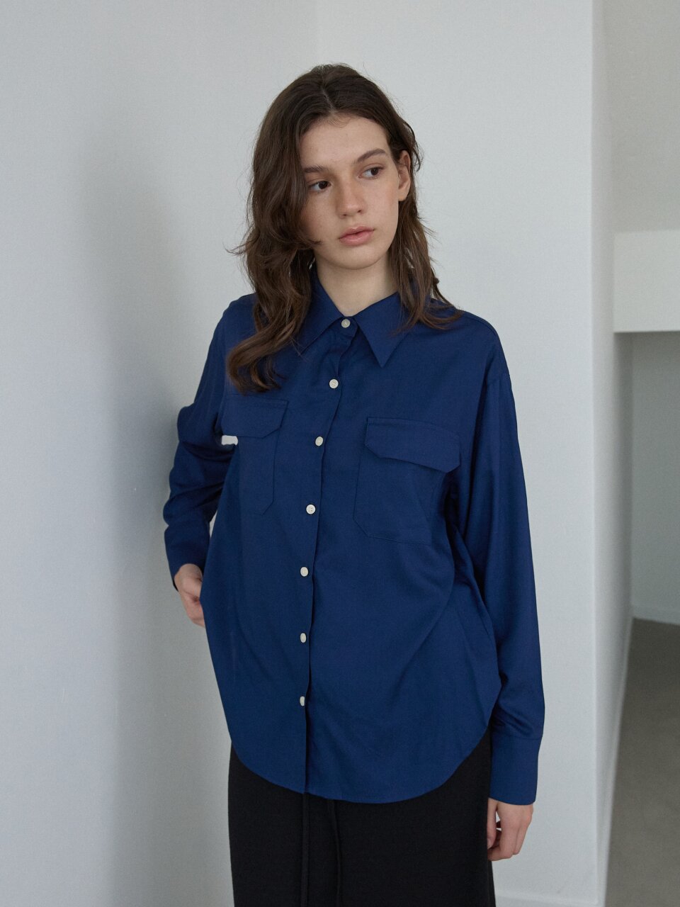Double Pocket Shirt_Deep Blue