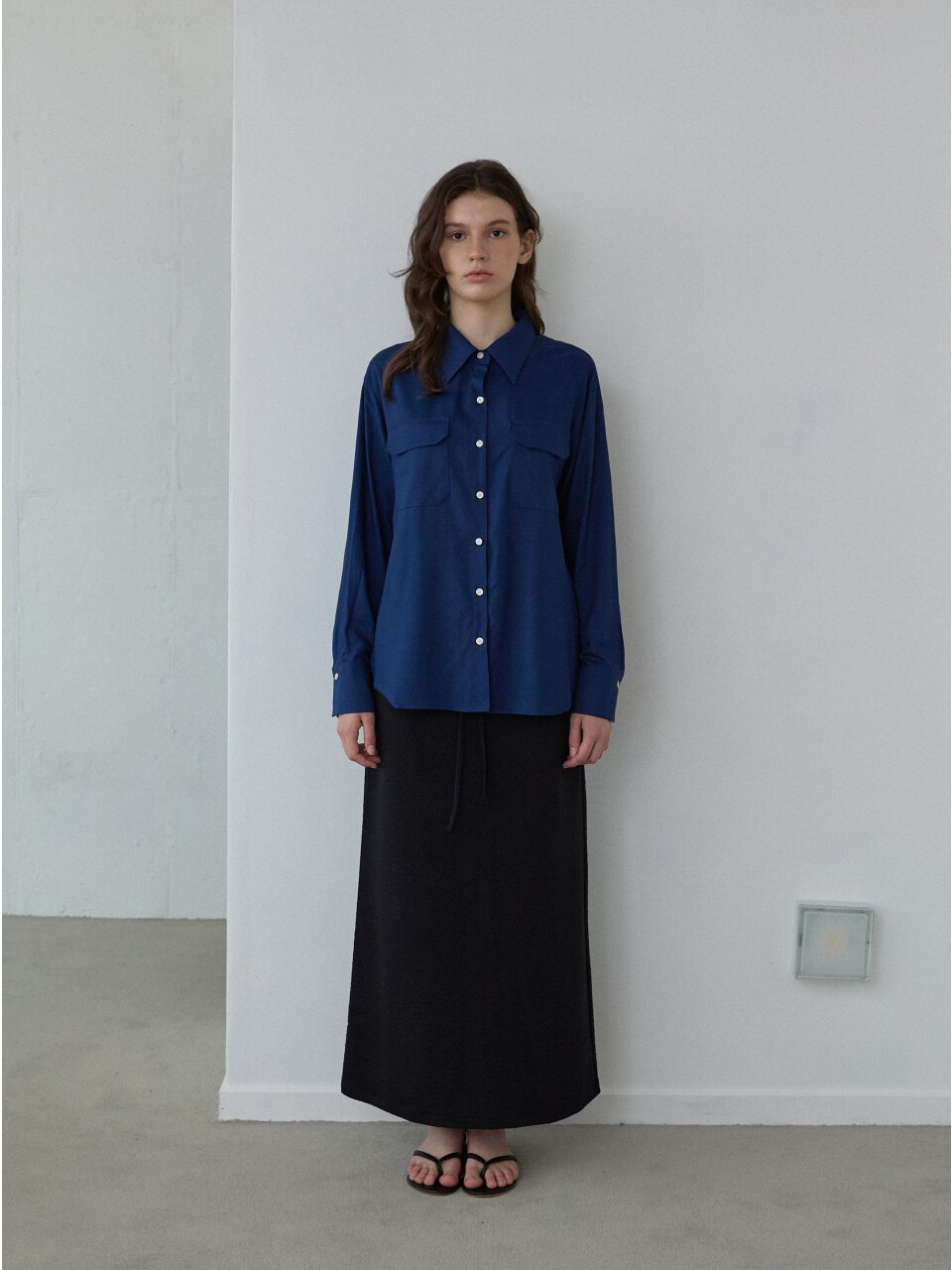 Double Pocket Shirt_Deep Blue