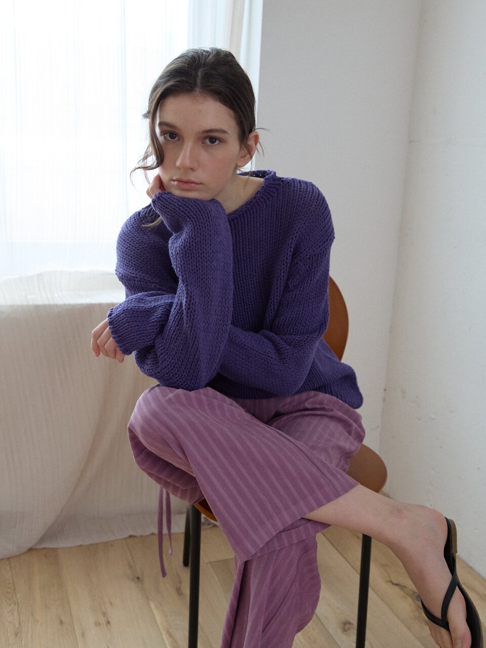 Essential Cotton Pullover_Purple