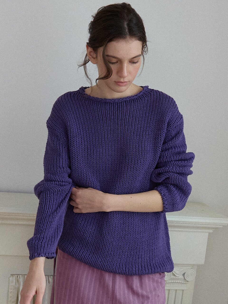 Essential Cotton Pullover_Purple