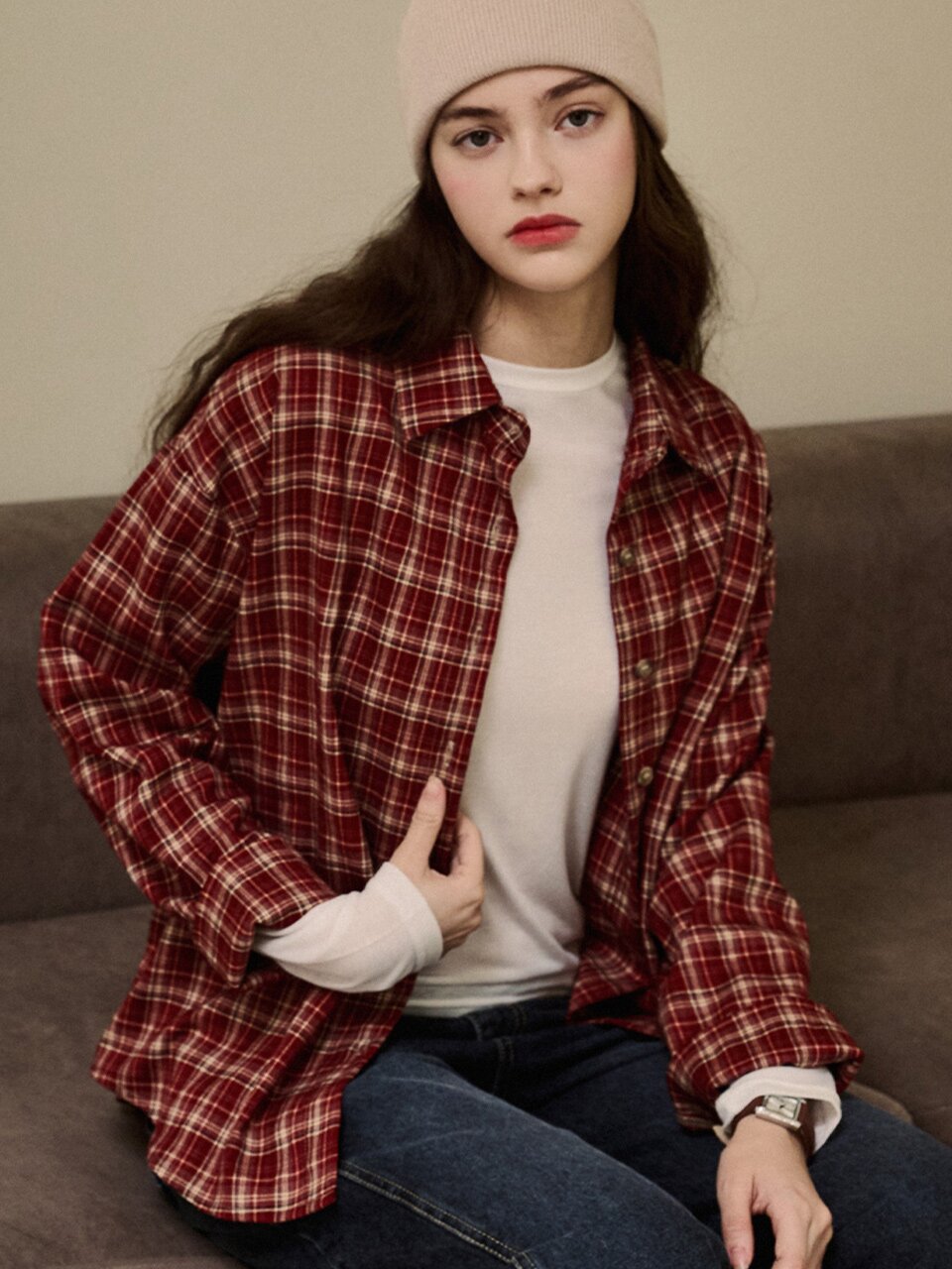 [4차][성경 PICK] 엘리 빈티지 체크 셔츠_2 Colors