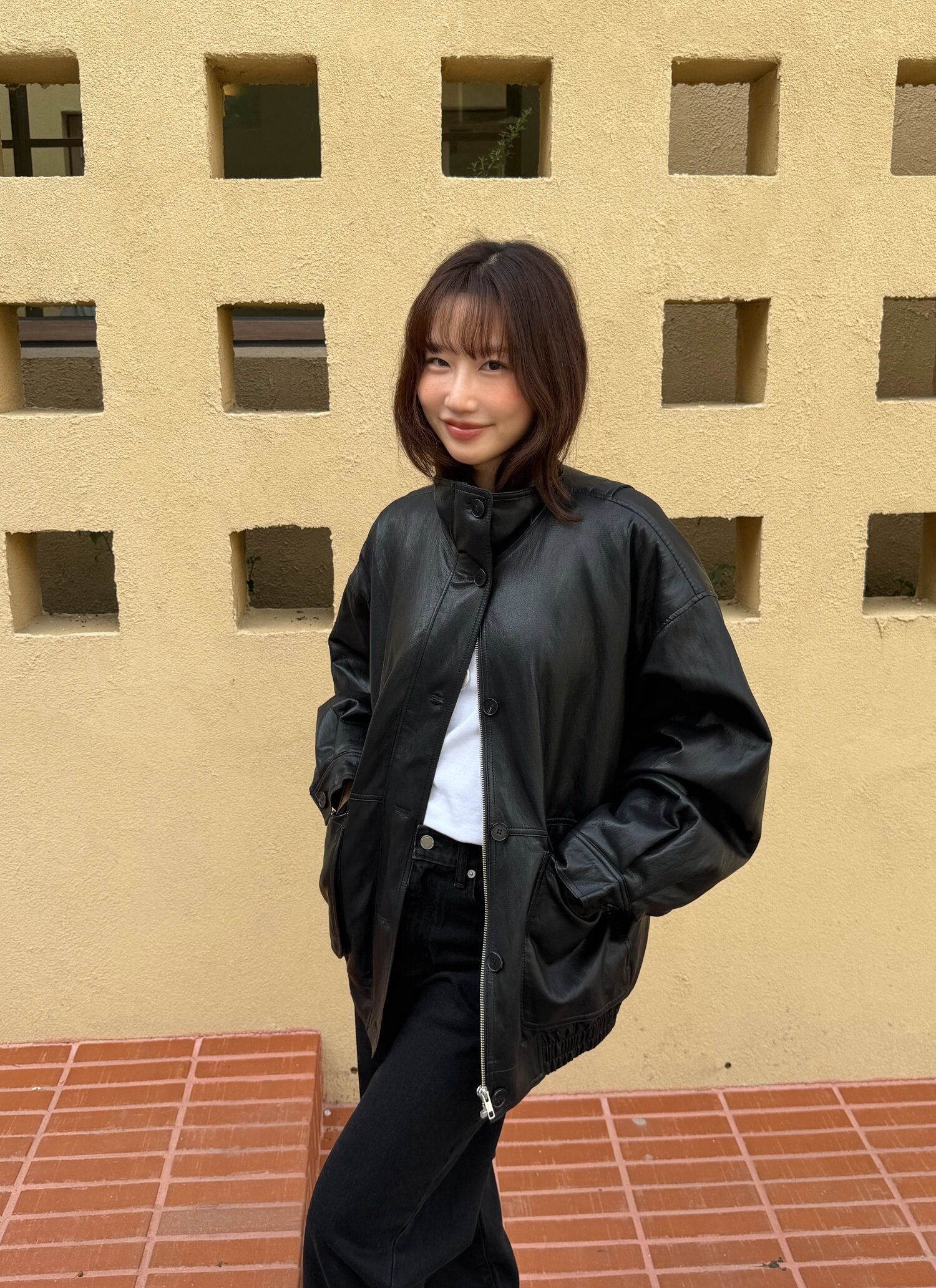 Soft faux Leather Padded Blouson_BLACK