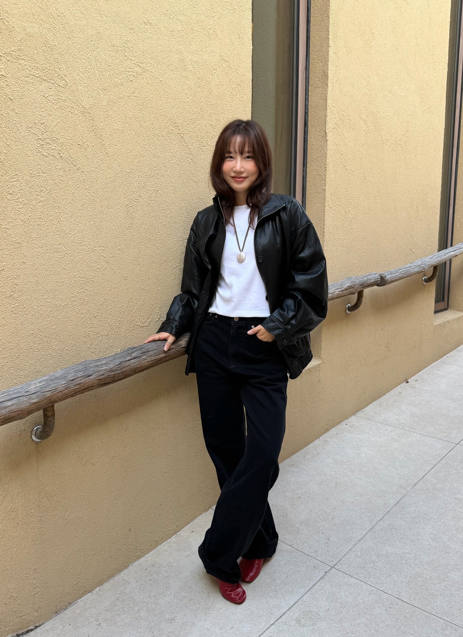 Soft faux Leather Padded Blouson_BLACK