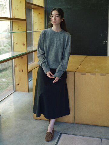 Superfine Merino Wholegarment Crewneck Knit_MELANGE GREY