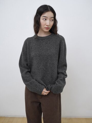 Double Back Yak Blend Knit_CHARCOAL