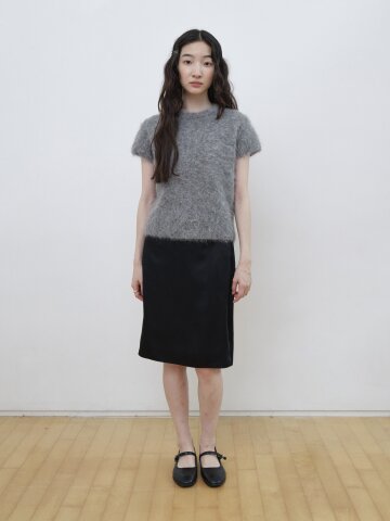 Alpaca Hairy Crop Knit_GREY