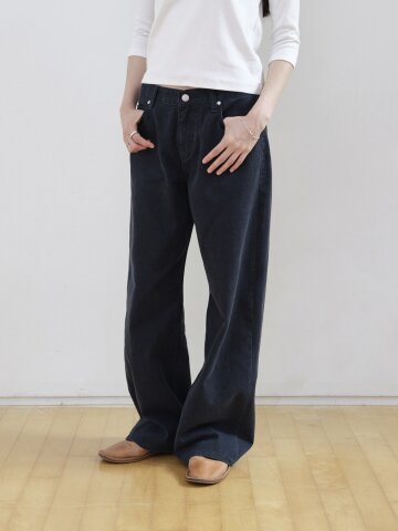 Soft Washing Color Straight Denim_NAVY