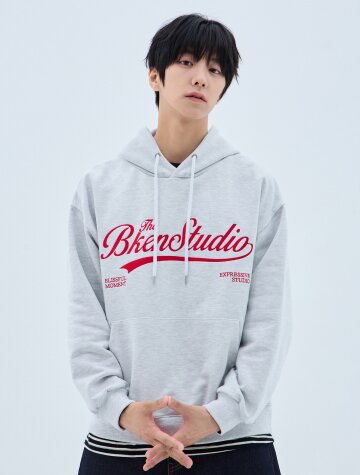 [MEN] 바켄 스튜디오 스크립트 자수 로고 후드티 BK6978 (3 COLOR)