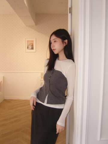 Basic Wool Tencel Long T-Shirt - Ivory