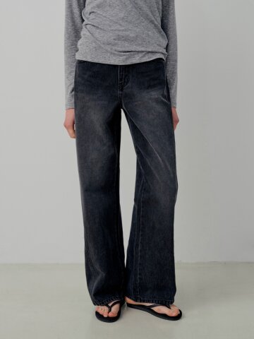 Shape Curved Denim pants - Black