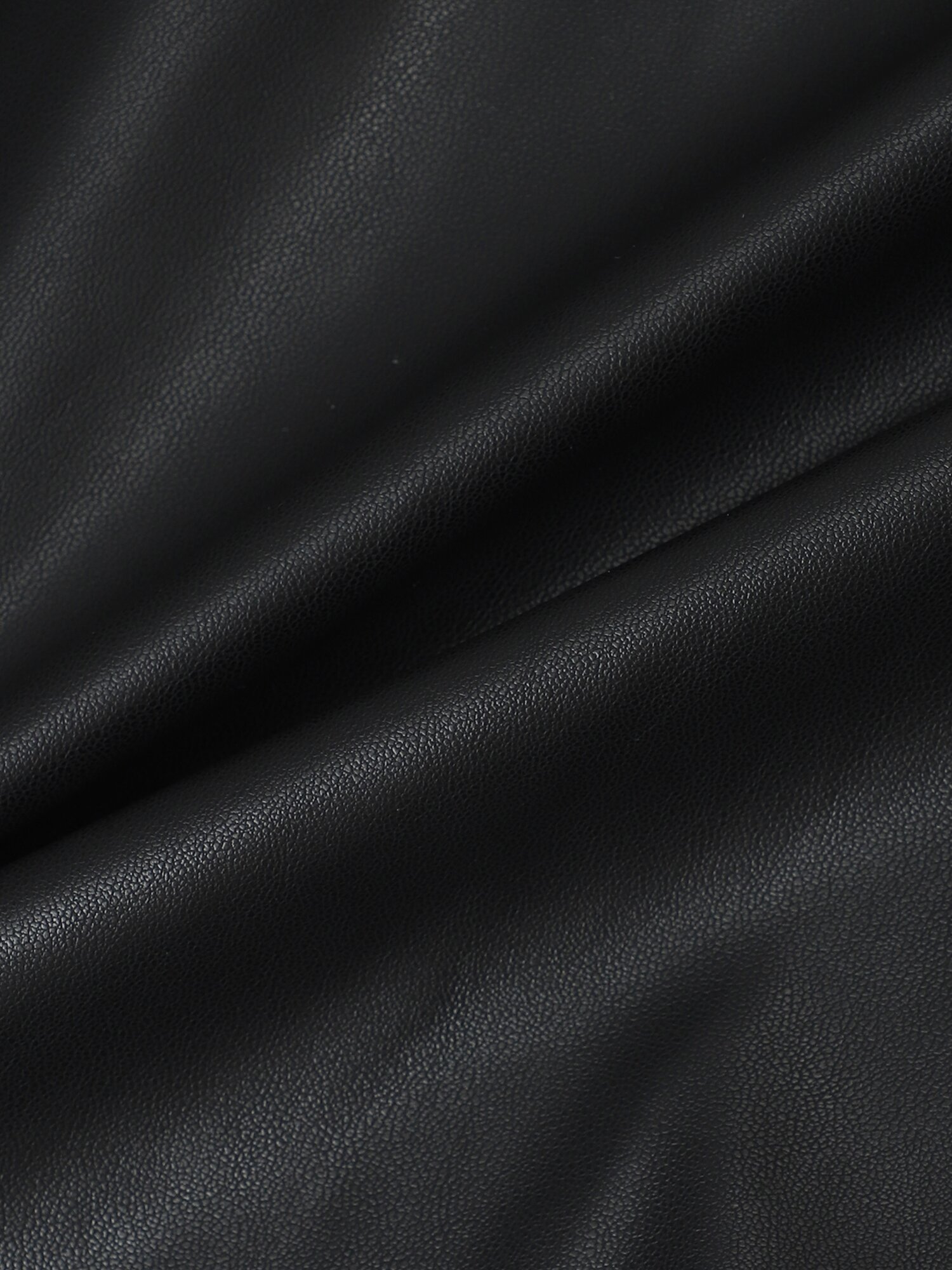 페이크 레더 플레어 밴딩 스커트 (BLACK)
