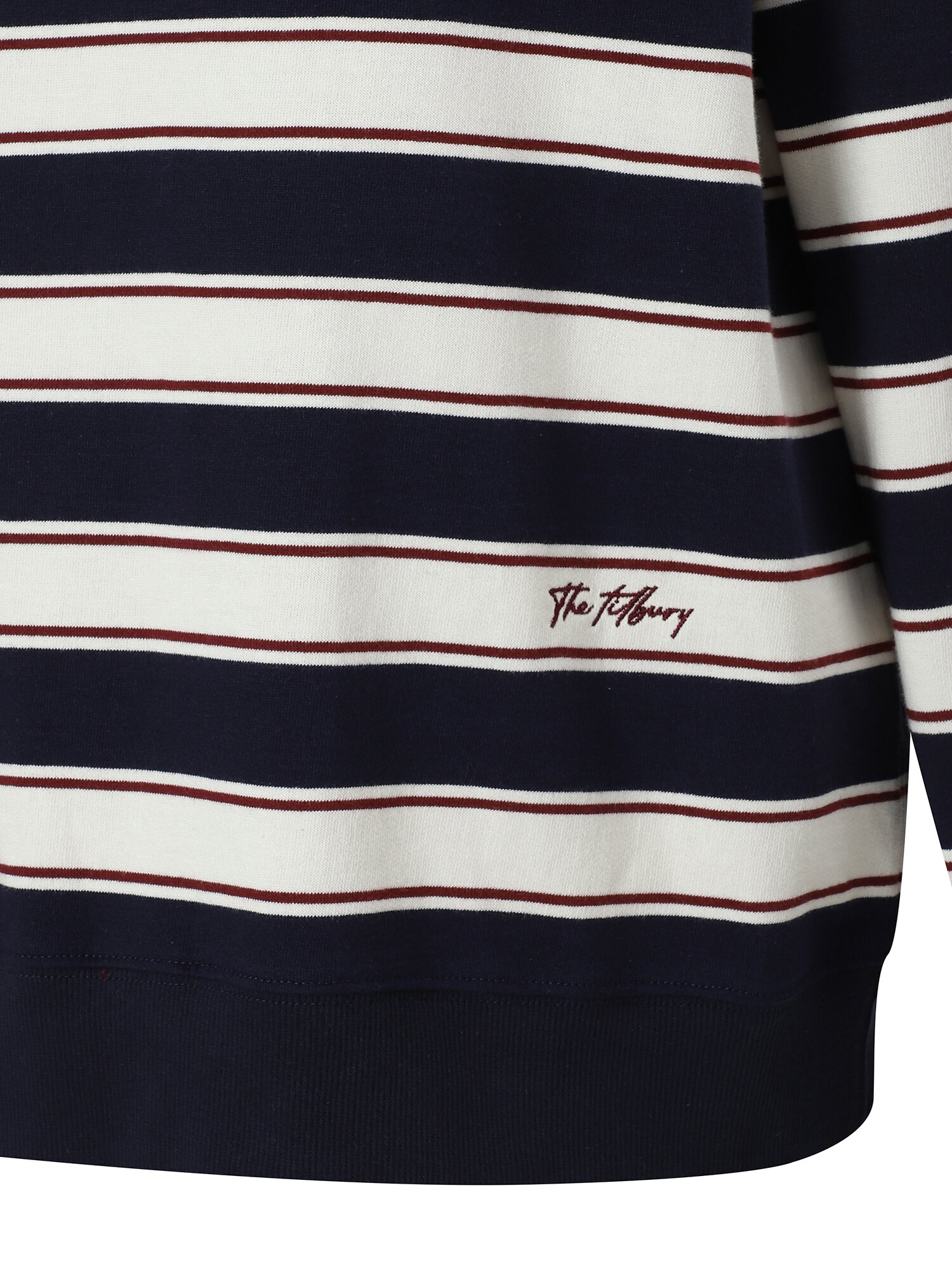 멀티 스트라이프 스티치 라운드넥 티셔츠 (NAVY)