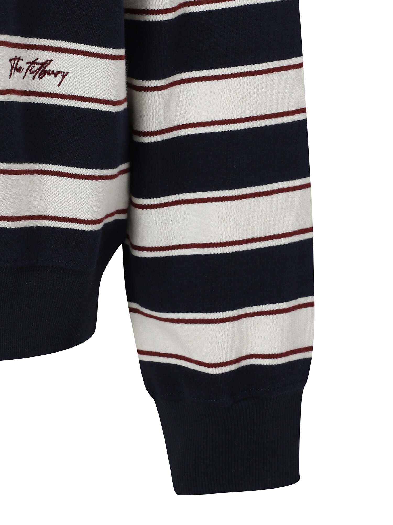 멀티 스트라이프 스티치 라운드넥 티셔츠 (NAVY)