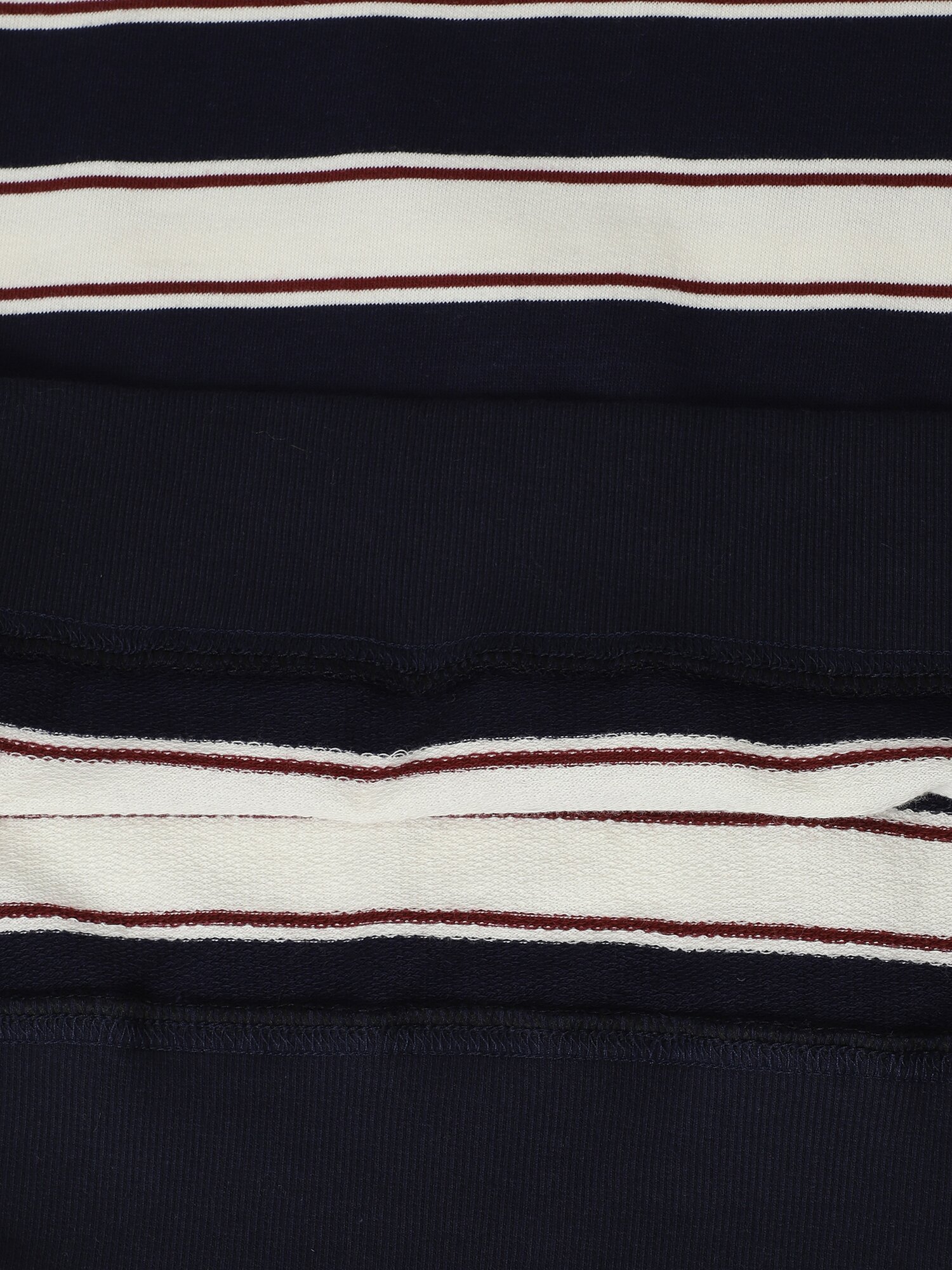 멀티 스트라이프 스티치 라운드넥 티셔츠 (NAVY)
