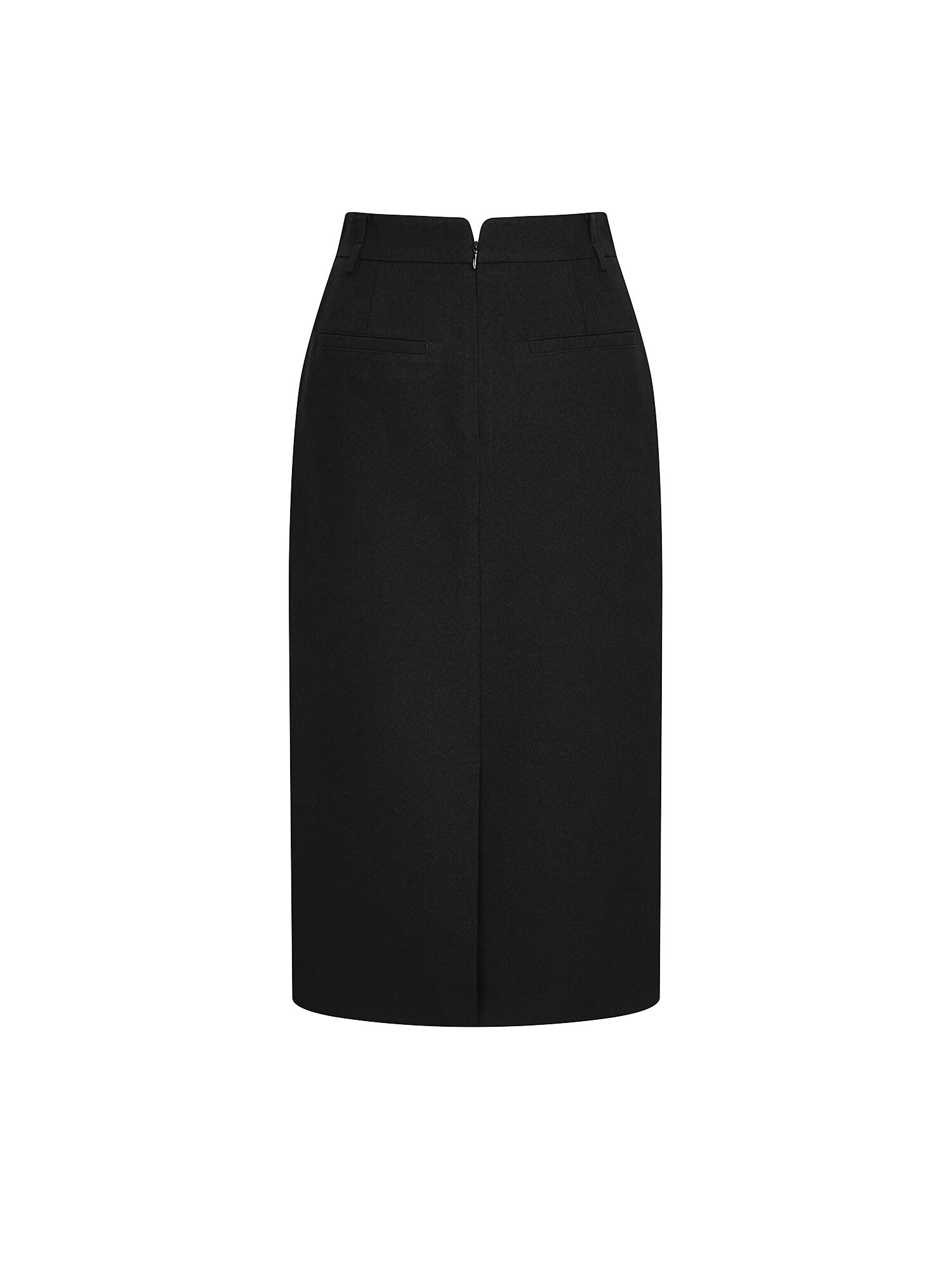 슬릿 포인트 H라인 스커트  (BLACK)