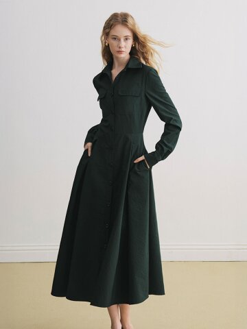 YY_Elegance long-sleeve shirt dress