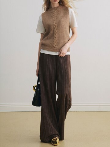 YY_Relaxed striped casual pants