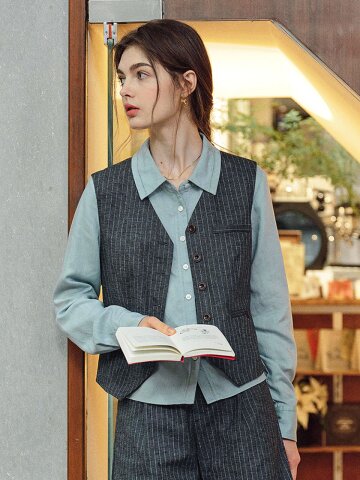 SR_Relaxed plaid vest