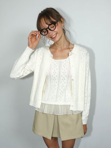 DD_Layered knit cardigan set_2color