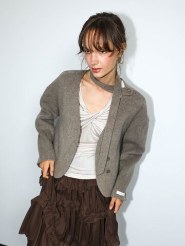 DD_Scarf neck jacket