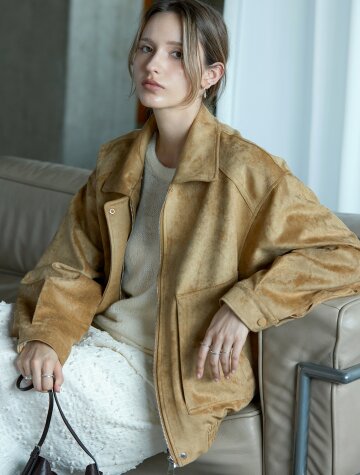 소프트 블루종 스웨이드자켓 BEIGE