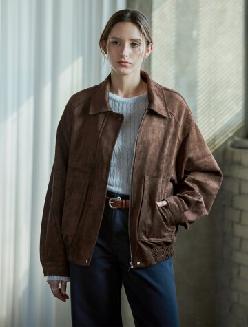 소프트 블루종 스웨이드자켓 BROWN