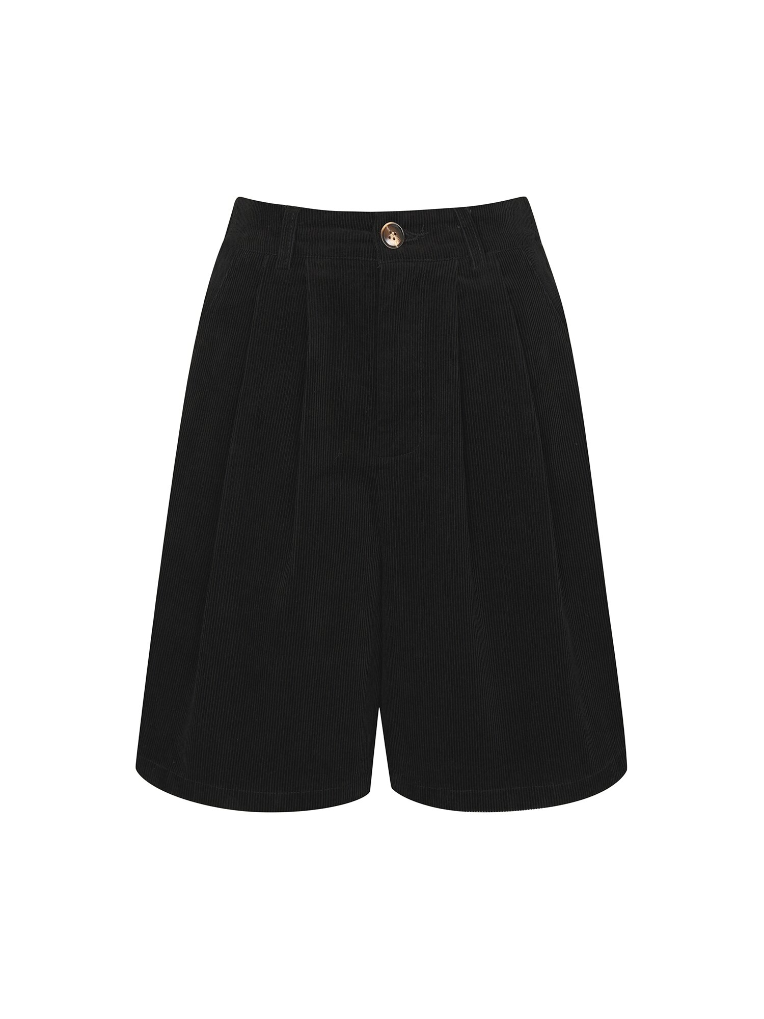 코듀로이 원 턱 숏 팬츠 (BLACK)