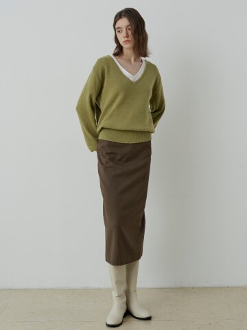 SOFT TENSION H-LINE LONG SKIRT (BR)