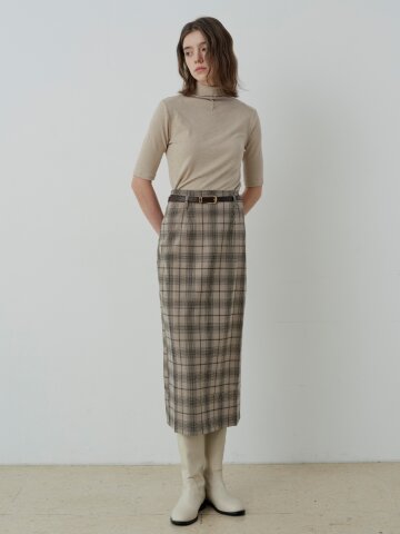 CLAIRE BUTTON HALF-NECK T-SHIRT (BE)