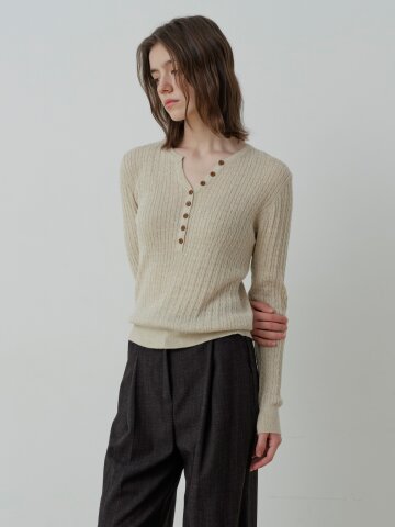 DAILY CABLE HENLEY LONG SLEEVE (LBE)