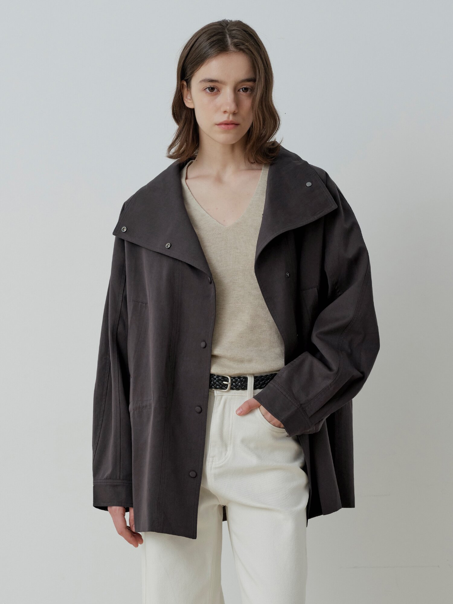 CLASSIC HIGH NECK FIELD TRENCH COAT (CH)