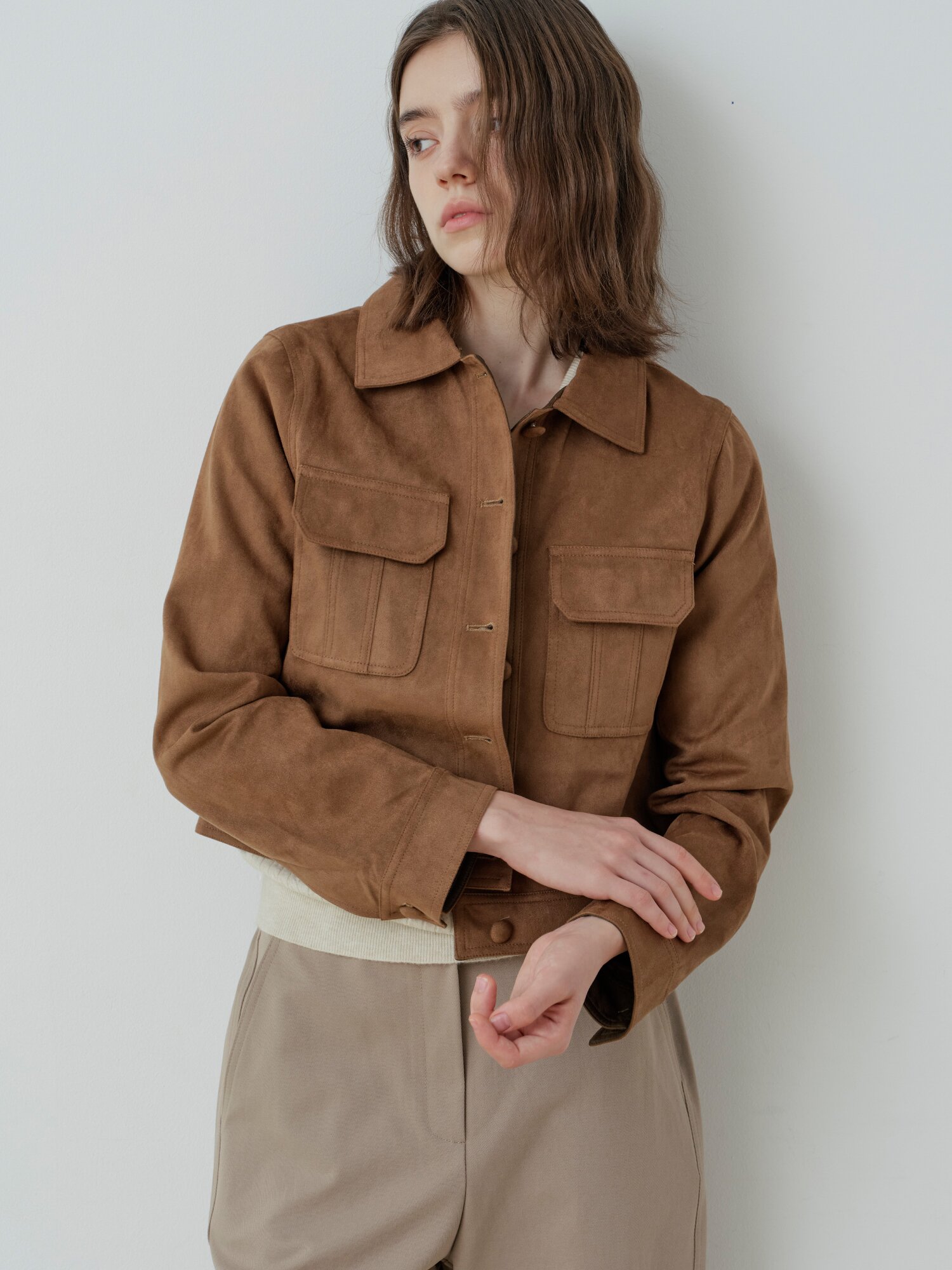 CLASSIC SUEDE POCKET JACKET (BR)