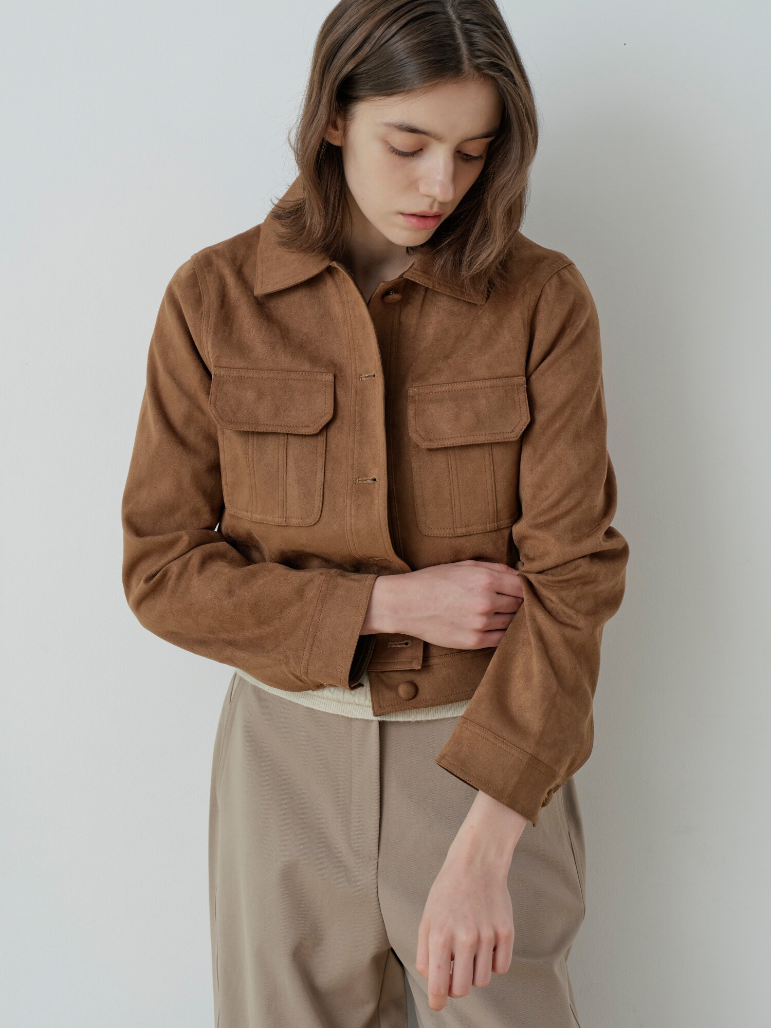 CLASSIC SUEDE POCKET JACKET (BR)