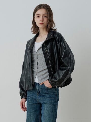 SOFT LEATHER STAND JACKET (BK)