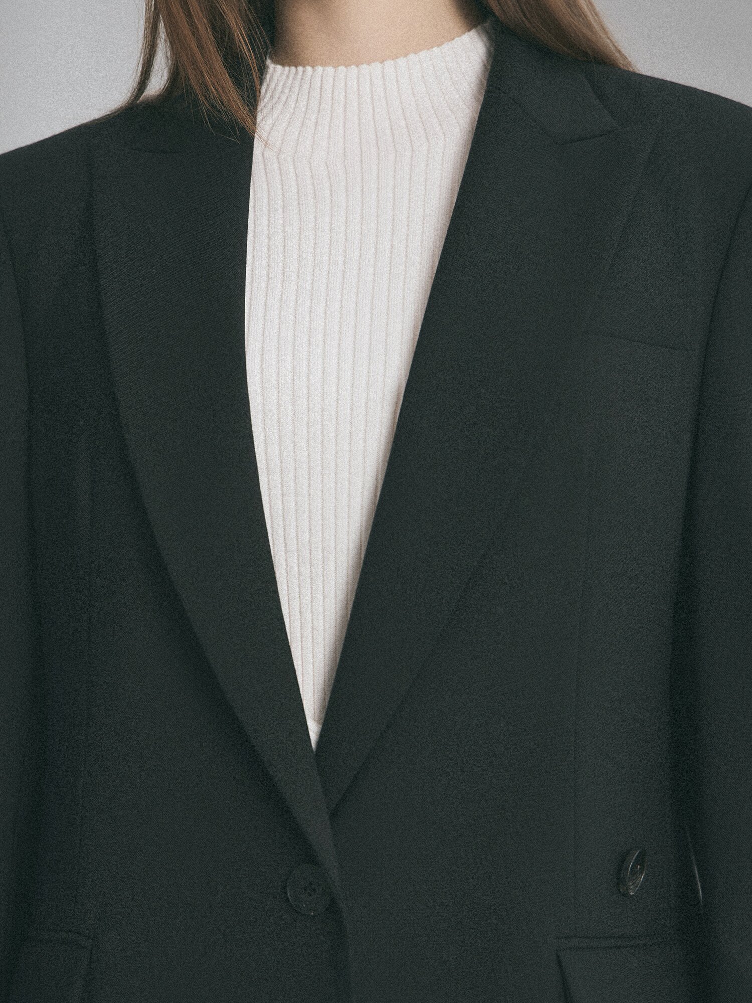 울 랩 버튼업 자켓 (BLACK)