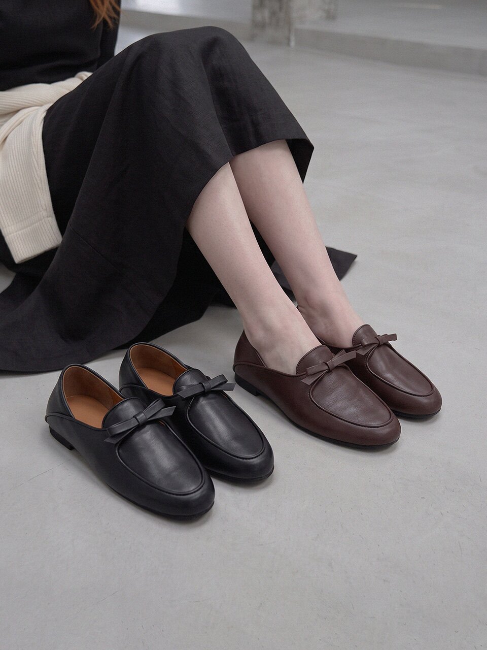 ljh106-9 Bow Flat Loafers - 2 Colors