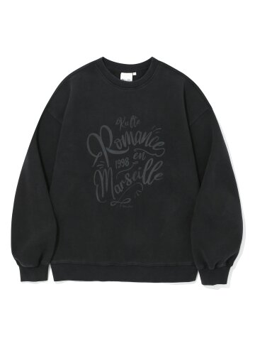 ROMANCE GRAPHIC PIGMENT CREWNECK_BLACK