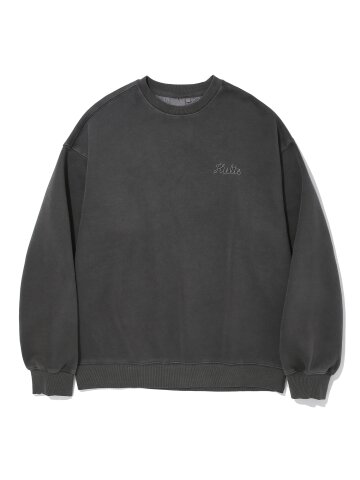 KULTE LOGO EMB PIGMENT CREWNECK_CHARCOAL