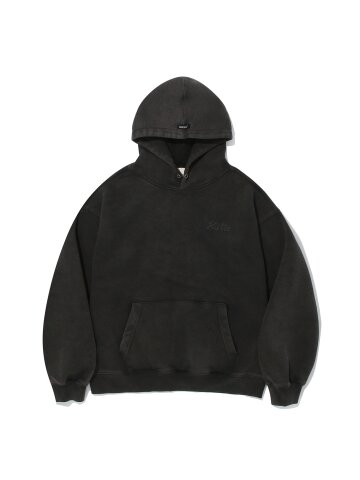 KULTE LOGO EMB PIGMENT HOODIE_BLACK