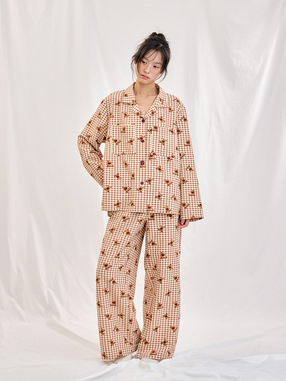[SEMI_WIDE FIT] BASIC Womens Pajama Set_Long Sleeve