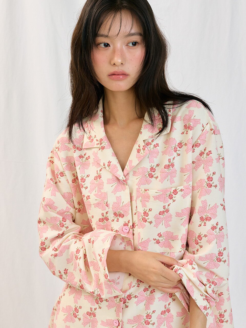 [SEMI_WIDE FIT] BASIC Womens Pajama Set_Long Sleeve