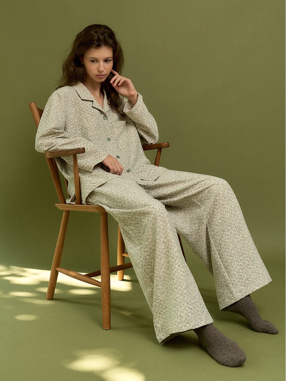 [SEMI_WIDE FIT] BASIC Womens Pajama Set_Long Sleeve