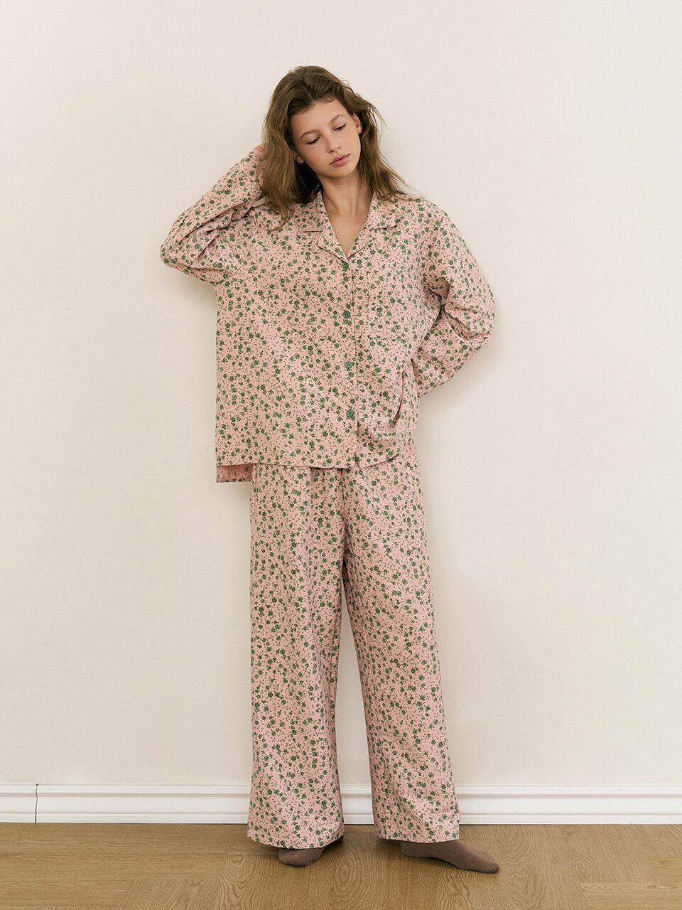 [SEMI_WIDE FIT] BASIC Womens Pajama Set_Long Sleeve